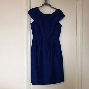 J Crew Tessa Slub Silk Dress Blue 4 Like New!